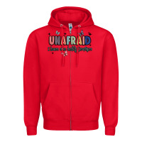 Red unafraid Zipper Hoodie - JahusDesignShop