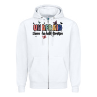 White unafraid Zipper Hoodie - JahusDesignShop