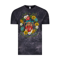 Cloud Black just a girl who loves chicken with sunflowers and gemstone Vintage Tee - texasbilliewilder
