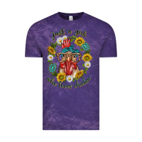 Cloud Purple just a girl who loves chicken with sunflowers and gemstone Vintage Tee - texasbilliewilder