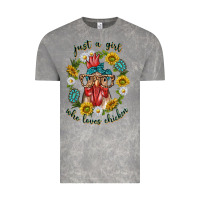 Cloud Rock just a girl who loves chicken with sunflowers and gemstone Vintage Tee - texasbilliewilder