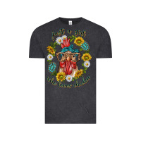 Vintage Black just a girl who loves chicken with sunflowers and gemstone Vintage Tee - texasbilliewilder