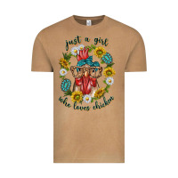 Vintage Camel just a girl who loves chicken with sunflowers and gemstone Vintage Tee - texasbilliewilder