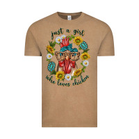 Just A Girl Who Loves Chicken With Sunflowers And Gemstone Vintage Tee | Teevron