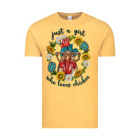 Vintage Mustard just a girl who loves chicken with sunflowers and gemstone Vintage Tee - texasbilliewilder