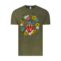 Vintage Olive just a girl who loves chicken with sunflowers and gemstone Vintage Tee - texasbilliewilder