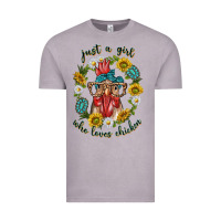 Vintage Zinc just a girl who loves chicken with sunflowers and gemstone Vintage Tee - texasbilliewilder