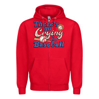 Red theres no crying in baseball Zipper Hoodie - JahusDesignShop