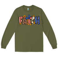Army Green Faith USA flag sunflower Long Sleeve Tee - Neo Western