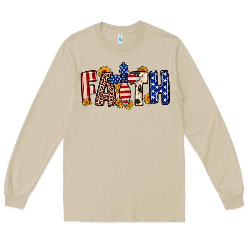 Faith Usa Flag Sunflower Long Sleeve Tee by Neo Western | Teevron