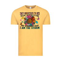 Vintage Mustard they whispered to her you can't withstand the stor Vintage Tee - Zillion Design Studio