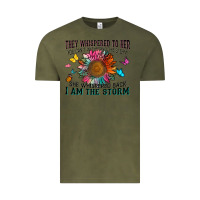 Vintage Olive they whispered to her you can't withstand the stor Vintage Tee - Zillion Design Studio