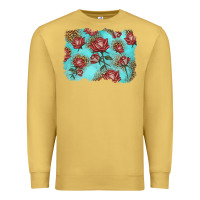 Antique Gold red roses with leopard background Premium Sweatshirt - LillyAllenDesigns
