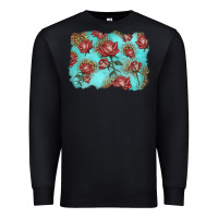 Black red roses with leopard background Premium Sweatshirt - LillyAllenDesigns