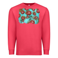 Cardinal red roses with leopard background Premium Sweatshirt - LillyAllenDesigns