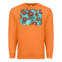 Carrot red roses with leopard background Premium Sweatshirt - LillyAllenDesigns