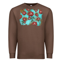 Chestnut red roses with leopard background Premium Sweatshirt - LillyAllenDesigns