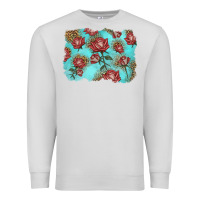 Dove Grey red roses with leopard background Premium Sweatshirt - LillyAllenDesigns