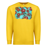 Lemon red roses with leopard background Premium Sweatshirt - LillyAllenDesigns