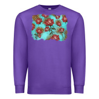 Purple red roses with leopard background Premium Sweatshirt - LillyAllenDesigns