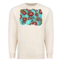 Sandshell red roses with leopard background Premium Sweatshirt - LillyAllenDesigns
