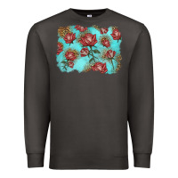 Smoke red roses with leopard background Premium Sweatshirt - LillyAllenDesigns