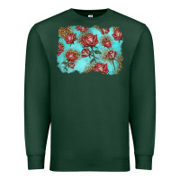 Sports Green red roses with leopard background Premium Sweatshirt - LillyAllenDesigns