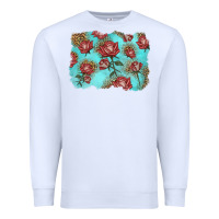 White red roses with leopard background Premium Sweatshirt - LillyAllenDesigns