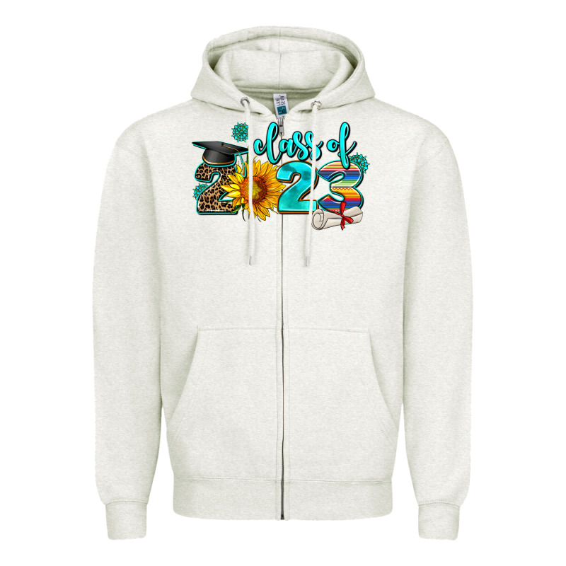 Western Sunflower Class Of 2023 Zipper Hoodie by AdoDesignShop | Teevron