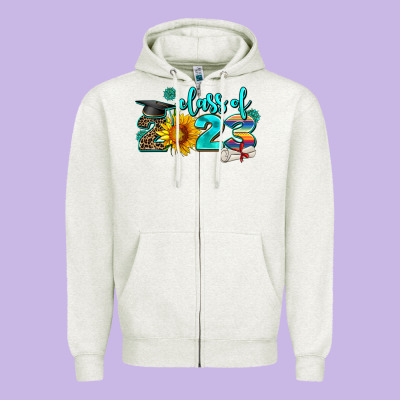 Western Sunflower Class Of 2023 Zipper Hoodie Designed By Adodesignshop