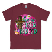 Burgundy he is risen indeed easter Classic Tee - Neo Western