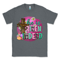 Charcoal Heather he is risen indeed easter Classic Tee - Neo Western