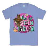 Colony Blue he is risen indeed easter Classic Tee - Neo Western