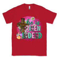 Red he is risen indeed easter Classic Tee - Neo Western