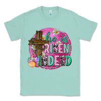 Seafoam he is risen indeed easter Classic Tee - Neo Western
