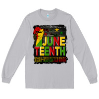 Moon Dust juneteenth fist free ish since 1865 with background Long Sleeve Tee - HRA Design Shop