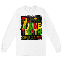 White juneteenth fist free ish since 1865 with background Long Sleeve Tee - HRA Design Shop