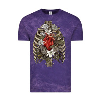 Cloud Purple Skeleton Rib Cage Heart Vintage Tee - RanaPortraitStore