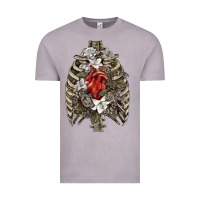 Vintage Zinc Skeleton Rib Cage Heart Vintage Tee - RanaPortraitStore