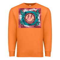 Carrot western lightning bolt smiling face turquoise Premium Sweatshirt - BarkalooDesign