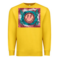 Lemon western lightning bolt smiling face turquoise Premium Sweatshirt - BarkalooDesign