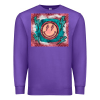 Purple western lightning bolt smiling face turquoise Premium Sweatshirt - BarkalooDesign