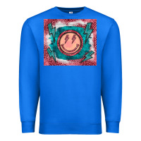 True Royal western lightning bolt smiling face turquoise Premium Sweatshirt - BarkalooDesign