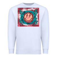 White western lightning bolt smiling face turquoise Premium Sweatshirt - BarkalooDesign