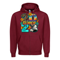 Burgundy senıor 2023 Zipper Hoodie - AdoDesignShop