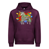 Mauve Wine autism unicorn Urban Hoodie - LillyAllenDesigns