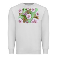 Dove Grey pink roses with leopard background Premium Sweatshirt - LillyAllenDesigns