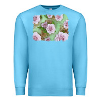 Ocean Blue pink roses with leopard background Premium Sweatshirt - LillyAllenDesigns