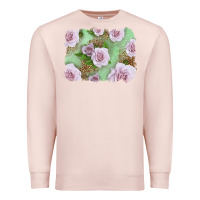 Pale Pink pink roses with leopard background Premium Sweatshirt - LillyAllenDesigns