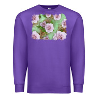 Purple pink roses with leopard background Premium Sweatshirt - LillyAllenDesigns